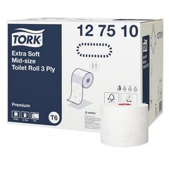 54x Tork Midi Toilettenpapier Premium T6 weiß 3-lagig 27 Rollen je 70m