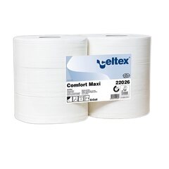 1x Celtex Mini Jumbo Toilettenpapier 2-lagig Zellstoff 9,2x18cm weiß 6 Rollen je 160m