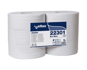 1x Celtex Jumbo Toilettenpapier 2-lagig 18×9,2cm 1670 Abrisse weiß 6 Rollen je 300m