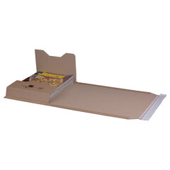 25x Universalverpackung 335x275mm bis 80mm Höhe Selbstklebeverschluss Aufreißfaden C4+ braun