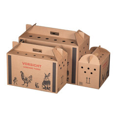 Preview: 20x Transportkarton für Kleintiere  580x310x370mm mit Tragegriff Luftlöchern und Automatikboden - Größe L