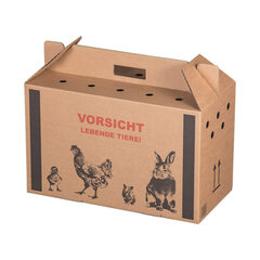 40x Transportkarton für Kleintiere 480x230x300mm mit Tragegriff Luftlöchern und Automatikboden - Größe M