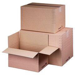 10x Schnellaufrichtekarton 229x164x(50)-115mm mit variabler Höhe und Automatikboden A5+ braun