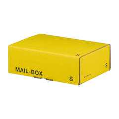 20x Versandkarton 249x175x79mm MAILBOX S mit Steckverschluss wiederverschließbar gelb