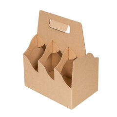 100x Bierträger für 6 Flaschen Bier 0,33L oder 0,5L Flaschenträger 'Biertragerl' braun