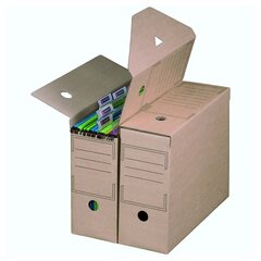 10x Archiv-Ablagebox für Hängemappen 328x115x239mm wiederverschließbar braun