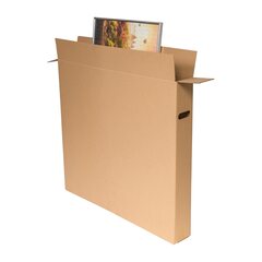 5x Bilderkarton 900x120x800mm mit seitlichen Griffmulden stabil 2-wellig braun