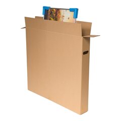 Preview: 5x Bilderkarton 900x120x800mm mit seitlichen Griffmulden stabil 2-wellig braun