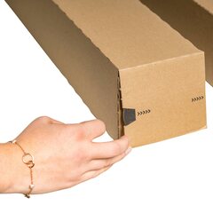 Preview: 100x Versandhülsen  435x105x105mm PLAN BOX braun quadratisch mit Selbstklebeverschluss & Aufreißfaden