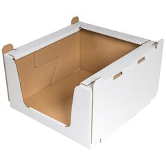 Preview: 8x Stapelbehälter Regalkarton aus Wellpappe 'M' 600x400x300mm stapelbar robust