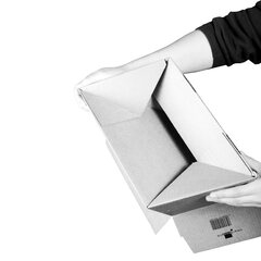 Preview: Schnellaufrichtekarton 310x230x158mm Selbstklebeverschluss Aufreißfaden Automatikboden weiß A4+