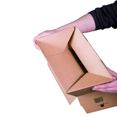 Preview: 10x Schnellaufrichtekarton 213x153x109mm Selbstklebeverschluss Aufreißfaden Automatikboden braun A5