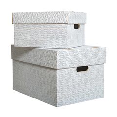 Preview: 312x Aufbewahrungsboxen mit abnehmbaren Deckel 335x245x195mm weiß grau