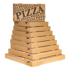 100x Pizzakarton Ecoline mit neutralem Motiv 24 x 24 x 4 cm