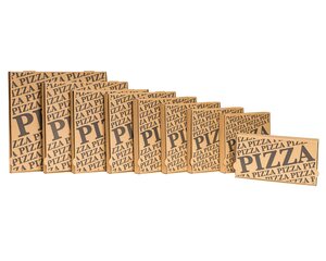 Preview: 100x Pizzakarton Ecoline mit neutralem Motiv 24 x 24 x 4 cm
