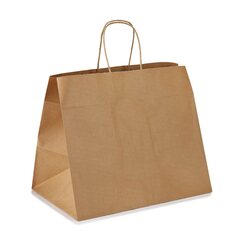 100x Papiertragetaschen mit Kordelhenkeln Kordeltaschen 260 + 170 x 250mm 80g braun