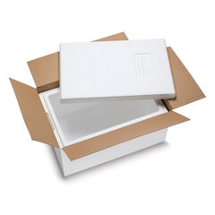 18x Isolierboxen mit Deckel aus rEPS 580 x 380 x 285 mm 30 Liter inkl. Umkarton
