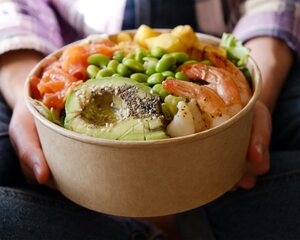 Preview: Salatschalen Feinkostschalen Pappe PLA beschichtet  500-1200ml Auswahl Deckel