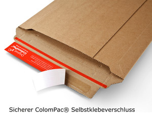 Preview: 100x Versandtaschen TP335 250x350mm stabile Vollpappe Selbstklebeverschluss A4+ braun