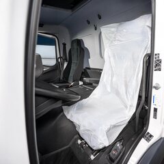 250x Sitzschoner Einweg-Sitzbezug XL LKW weiß 1400 x 850 mm 13my auf Rolle