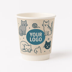 Preview: Personalisierbare Doppelwandbecher für Heiß- und Kaltgetränkebecher weiß 200 ml 