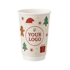 Preview: Personalisierbare Doppelwandbecher für Heiß- und Kaltgetränkebecher weiß 400 ml 