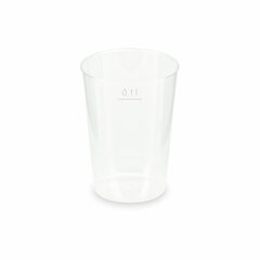 40x Mehrwegbecher Pfandbecher transparent PP Eichstrich 0,1 l Ø 5,5 cm 