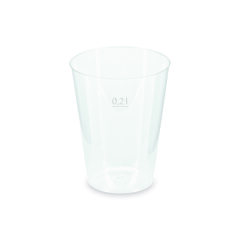Mehrwegbecher Pfandbecher transparent PP Eichstrich 0,2 l Ø 6,8 cm 