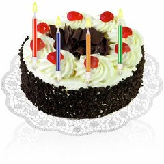 Preview: 10x Geburtstagskerzen 60mm mit Halter farbig sortiert