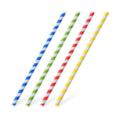 25x Papiertrinkhalme bunt sortiert 200 mm Ø 6mm