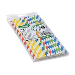 Preview: 25x Papiertrinkhalme bunt sortiert 200 mm Ø 6mm