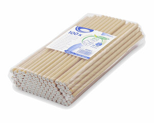 Preview: 1000x Papiertrinkhalme für Kaltgetränke JUMBO natur 25 cm Ø 8 mm