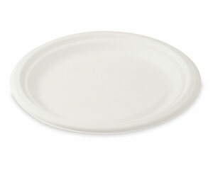 10x Bio Grillteller Fleischteller rund aus Zuckerrohr Bagasse Ø 22 cm