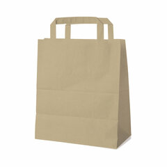 1500x GASTRO Papiertragetaschen 22 x 18 x  8 cm mit EAN-Code braun