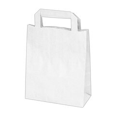 100x GASTRO Papiertragetaschen 22 x 18 x  8 cm mit EAN-Code weiss 
