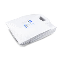 Preview: 100x GASTRO Papiertragetaschen 25 x 26 x 17 cm mit EAN-Code weiss 