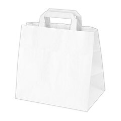 100x GASTRO Papiertragetaschen 33 x 32 x 21 cm mit EAN-Code weiss 