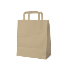 100x GASTRO Papiertragetaschen 28 x 22 x 10 cm mit EAN-Code braun 