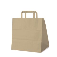 250x GASTRO Papiertragetaschen 33 x 32 x 21 cm mit EAN-Code braun 