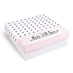 100x Kuchenkarton Tortenkarton mit Vollfarbdruck 'Made with Love' 28x28x10cm