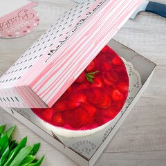 Preview: 100x Kuchenkarton Tortenkarton mit Vollfarbdruck 'Made with Love' 28x28x10cm