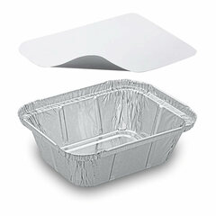 40x Alu-Servierschale Aluschale eckig  250ml inklusiv Deckel