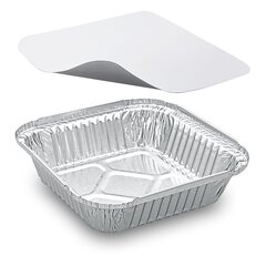 5x Alu-Servierschale Aluschale Gefrierschale eckig 500ml inkl. Deckel 