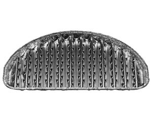 Alu-Grillpfannen Grillschalen BBQ halbrund 32,5 x 19cm wiederverwendbar 