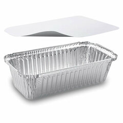 Alu-Servierschalen Menüschale inkl Deckel 900ml 218x114x54mm 