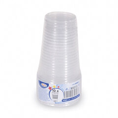 Preview: 10x Trinkbecher transparent klar mit Eichstrich 0,3 l 300 ml PP 