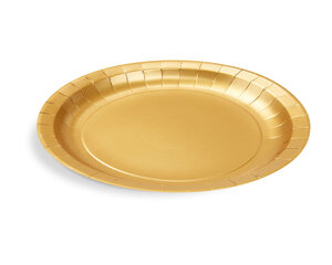 10x Pappteller Gold Ø23 cm - FSC Einwegteller für Party Geburtstag Hochzeit