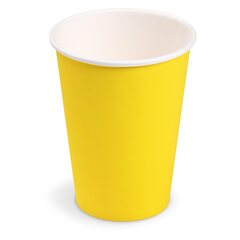10x Getränkebecher Party/Pappbecher gelb 240ml Ø 74mm