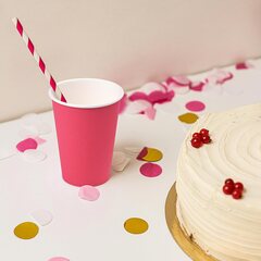 Preview: 100x Getränkebecher Party/Pappbecher fuchsia 240ml Ø 74mm