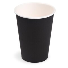 100x Getränkebecher Party/Pappbecher schwarz 240ml Ø 74mm